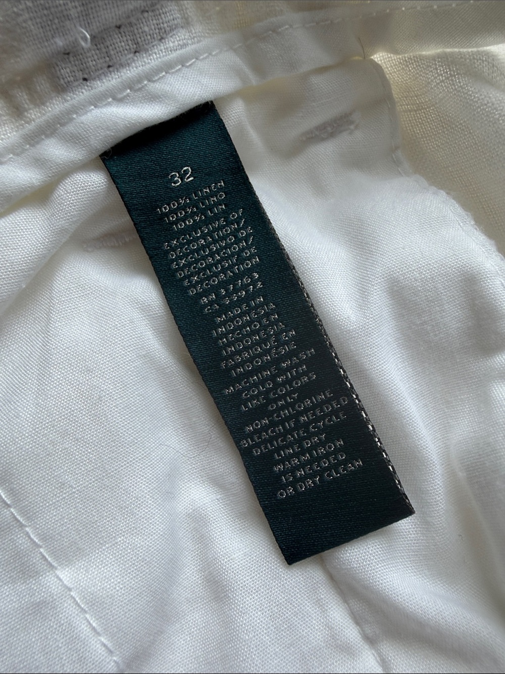 Perry Ellis White Linen-Blend Pants - Picture 7 of 9